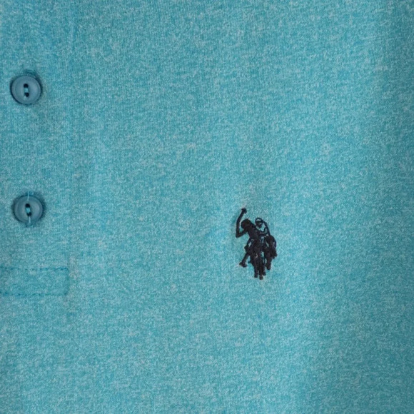 U.S. Polo Assn. Men's 3XLT Blue Stretch Button Cotton Short Sleeve Casual Shirt - Picture 7 of 12